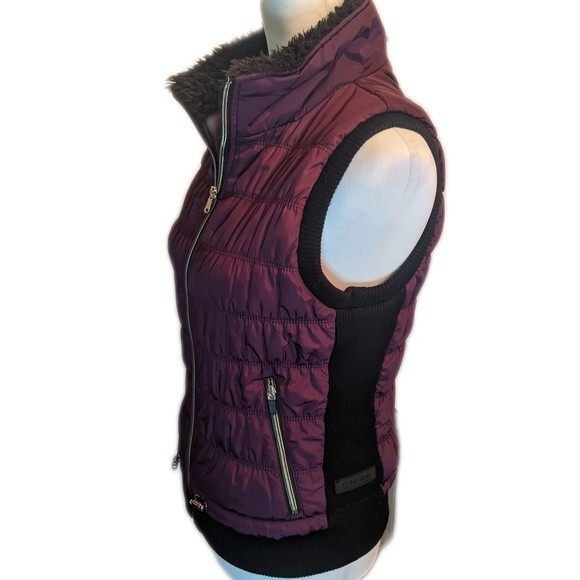 Calvin Klein Performance purple wind resistant puffer vest, black accents S - Picture 3 of 10